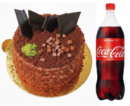 4-6 Kişilik Pratik Çözüm - Çikolatalı Pasta ve 1 Lt Kola Antalya pasta
