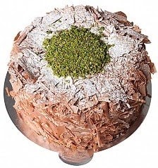 4 ile 6 kişilik Çikolatalı Fıstıklı yaş pasta Antalya pasta