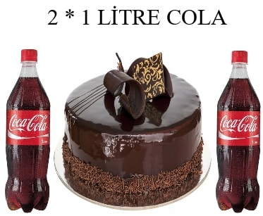 6-9 Kişilik Klasik Çikolatalı Yaş Pasta & 2x1 Lt Cola Antalya pasta