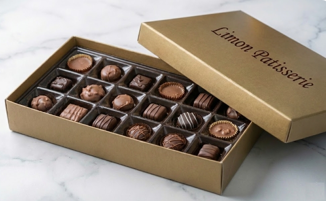 750 Gr El Yapımı Gurme Çikolata Kutusu Özel Tasarım Hediyelik Lezzetli Tatlar Antalya pasta