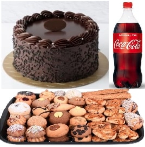 Avantajlı Fırsat Menüsü - 4-6 Kişilik Çikolatalı Yaş Pasta + Kuru Pasta Antalya pasta