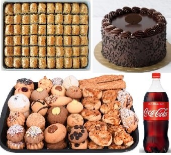 Ekonomik Misafir Ağırlama Seti: Pasta Baklava Kuru Pasta ve İçecek Antalya pasta