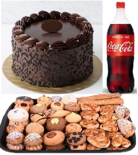 Taptaze Çikolatalı Pasta 1 Kg Kuru Pasta ve 1 Litre Kola Seti Antalya pasta