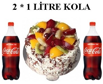 Taze Karışık Meyveli Pasta ve 2x1 Lt Cola Menüsü Antalya pasta