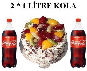 Taze Karışık Meyveli Pasta ve 2x1 Lt Cola Menüsü Antalya pasta