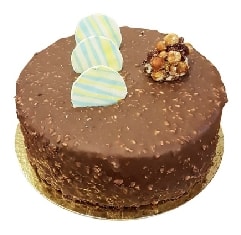 Yuvarlak Formlu Sade Çikolatalı Butik Yaş Pasta Antalya pasta